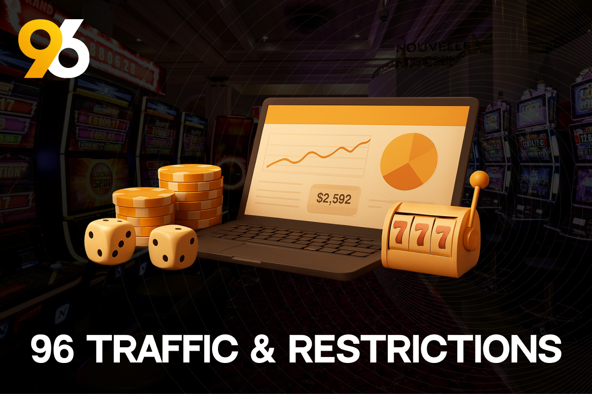What types of traffic does 96in accept (SEO, paid ads, influencers)?